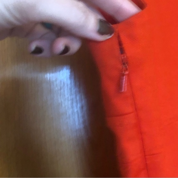 Tory Burch Leena Twill Sheath Midi Knee Length Dress Red Sz 6 - Picture 9 of 16